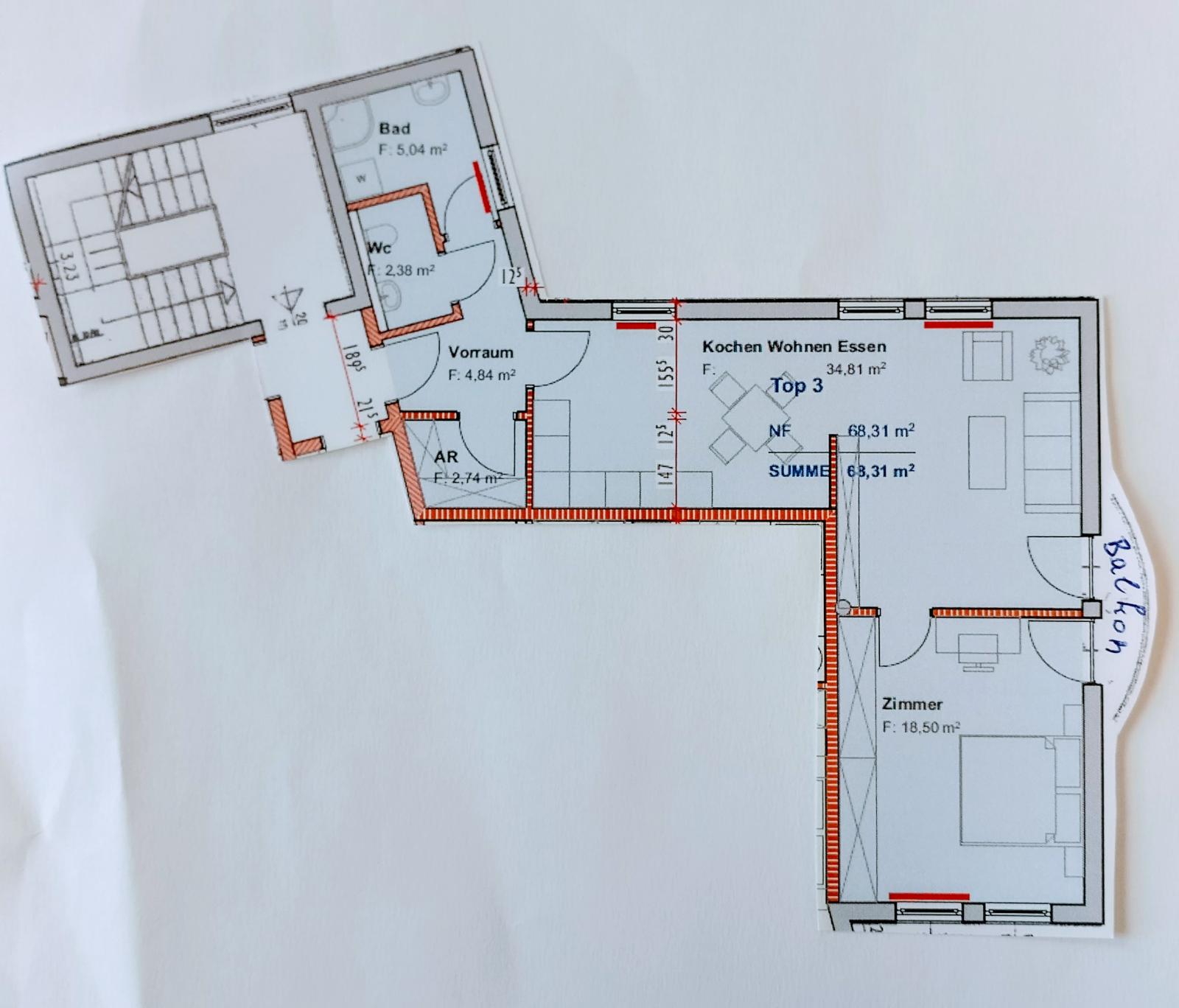 Top 2-Zimmer Wohnung 68,31 m&sup2; mit franz&ouml;sischem Balkon im Zentrum von V&ouml;lkermarkt - Bild# 13 